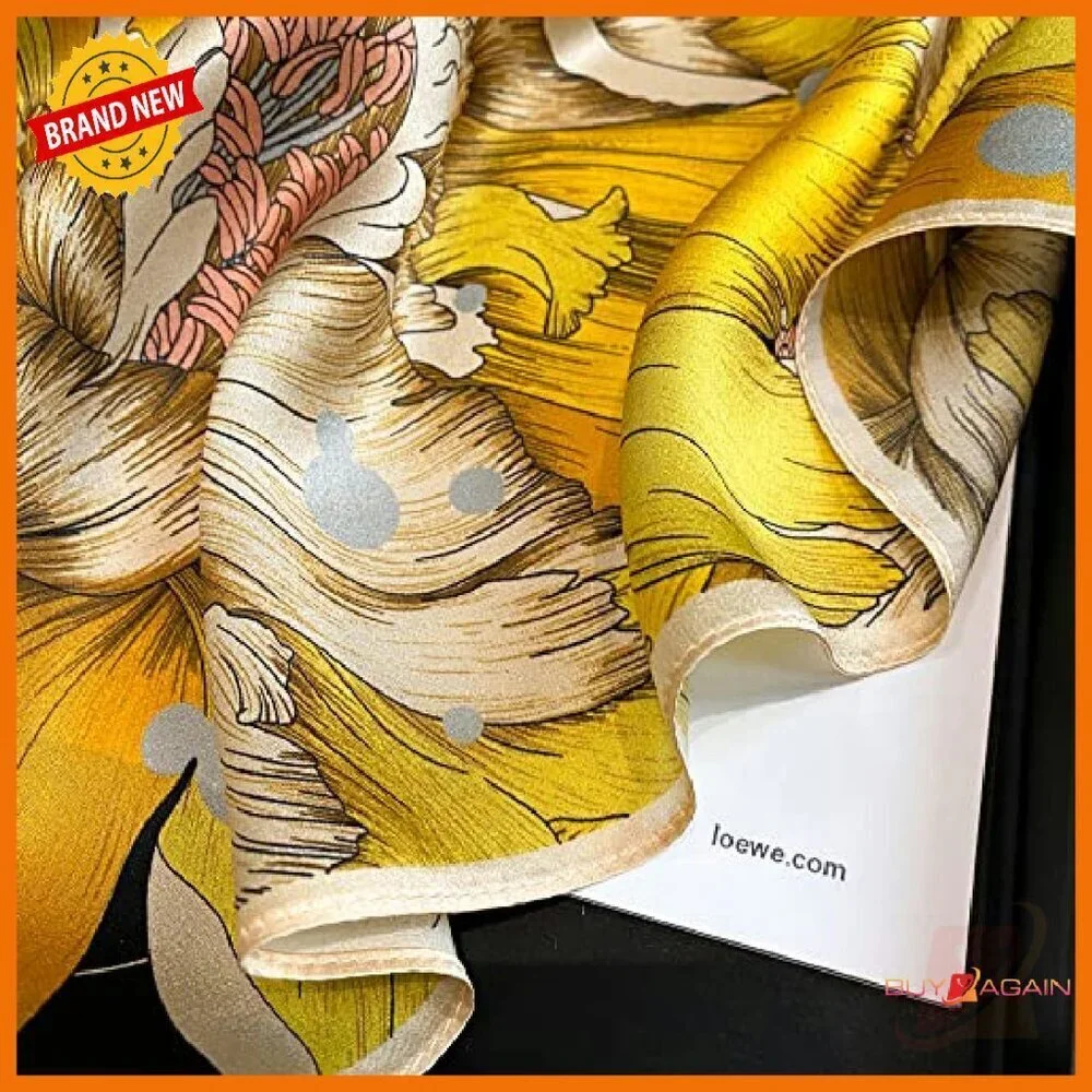 100% Pure Mulberry Silk Square Scarf 26x26 Versatile Accessory